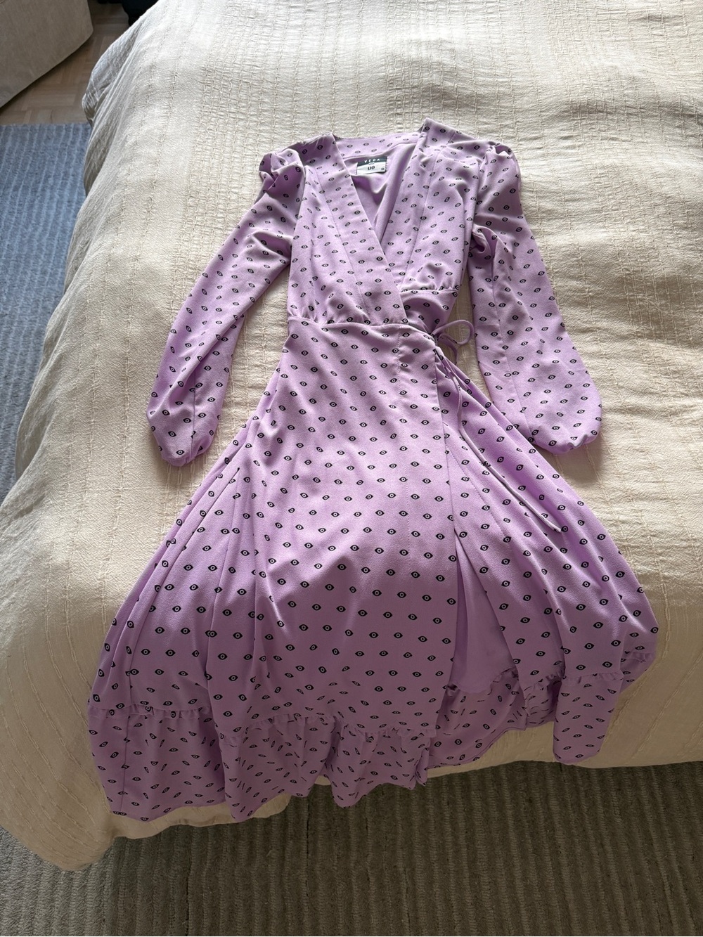 Urban Outfitters Lavender Patterned Wrap Midi Dress